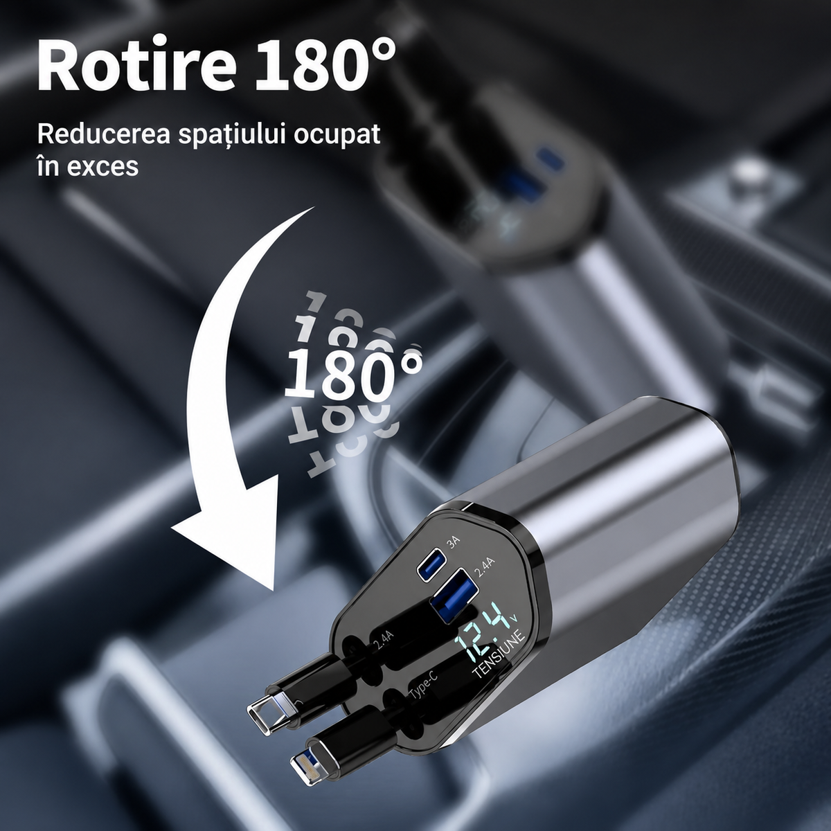 Încărcător Auto Multifuncțional 4 în 1